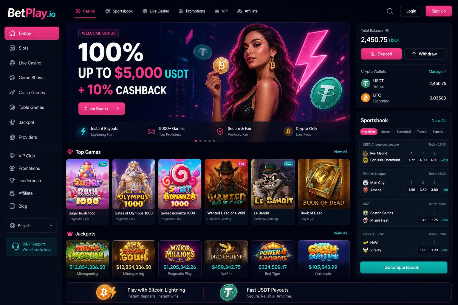 BetPlay.io Casino casino lobby screenshot